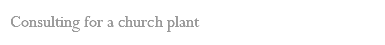 Consulting for a church plant